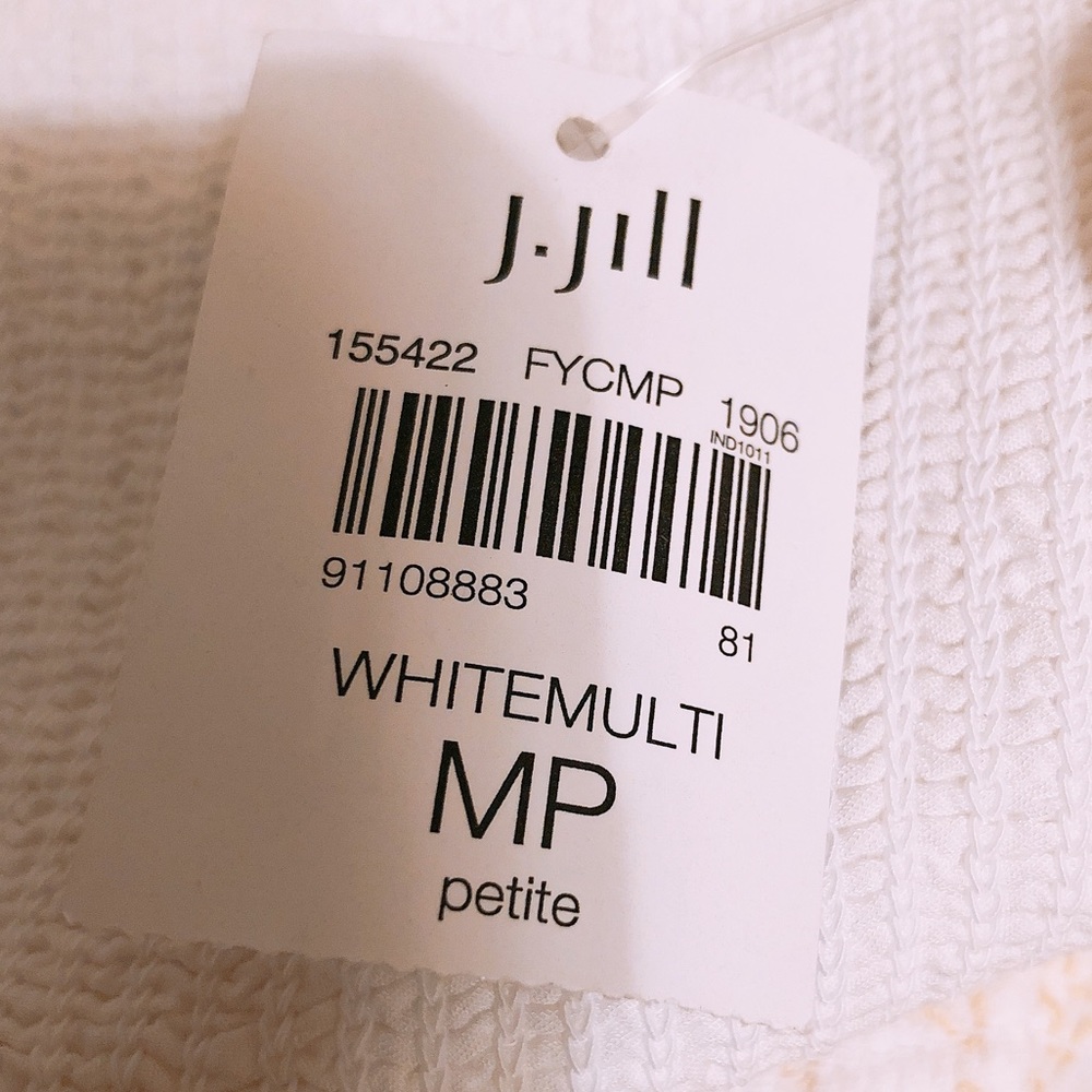 J.Jill Dress Crinkled-Textured Ocean Breeze Embellished Petite Size M New w/Tag - Picture 8 of 9